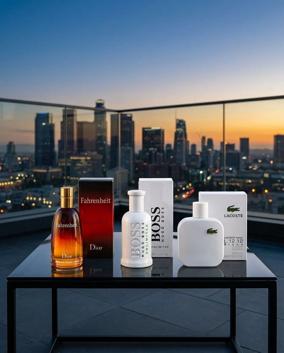 Fahrenheit, Boss Unlimited y Lacoste Blanc Collection